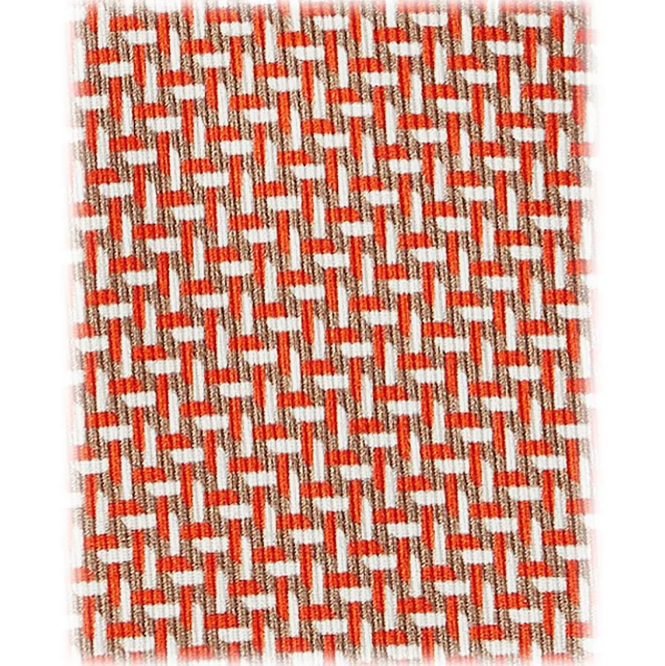Viola Milano - Mosaic Pattern Selftipped Silk Tie - Orange - Handmade in Italy - Luxury Exclusive Collection - Avvenice