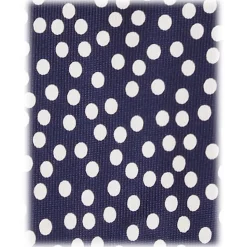 Viola Milano - Multi Dot 3-Fold Handprinted Untipped Silk Tie - Navy/White - Handmade in Italy - Luxury Exclusive Collection - Avvenice