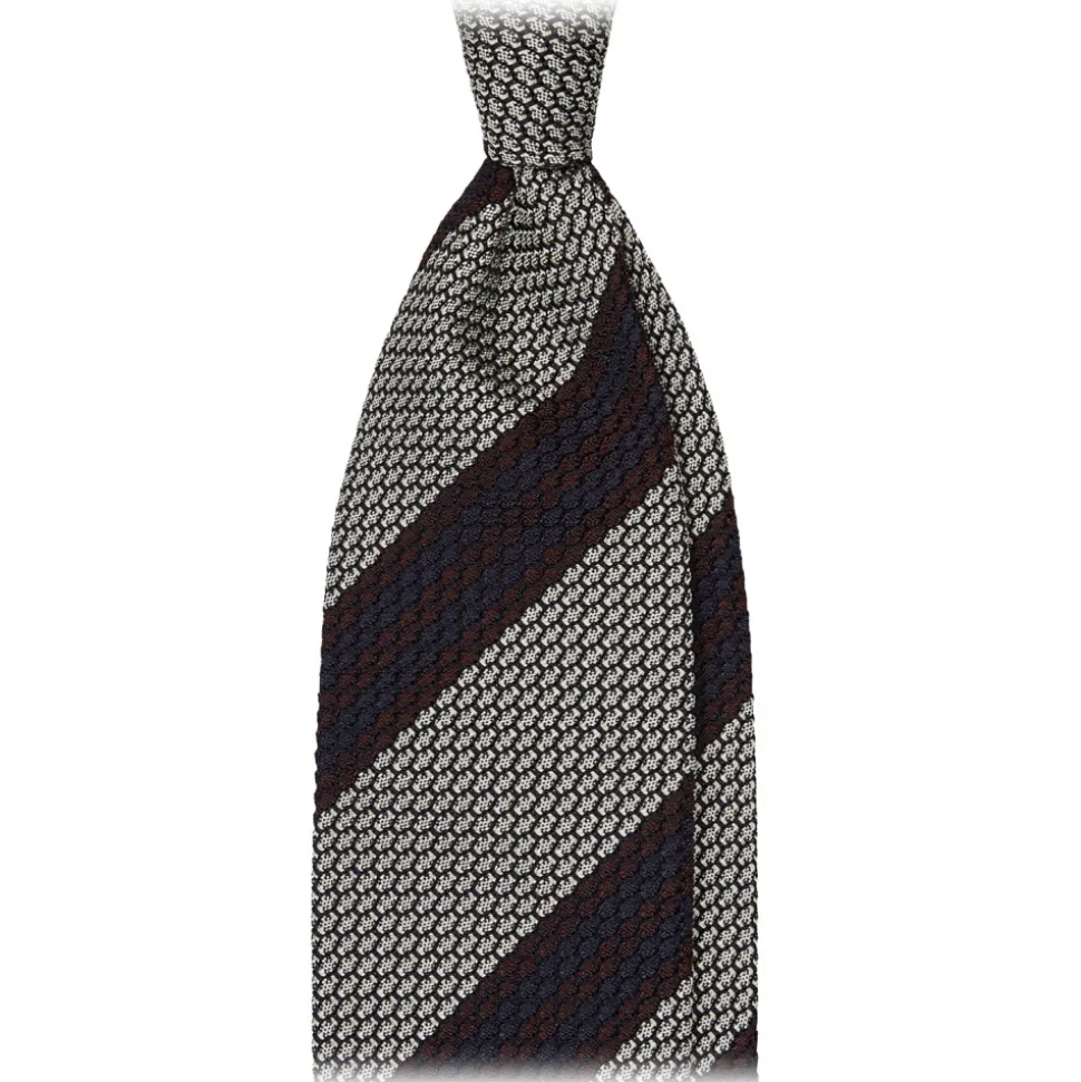 Viola Milano - Multi Stripe 3-Fold Grenadine Tie - Natural Mix - Handmade in Italy - Luxury Exclusive Collection - Avvenice