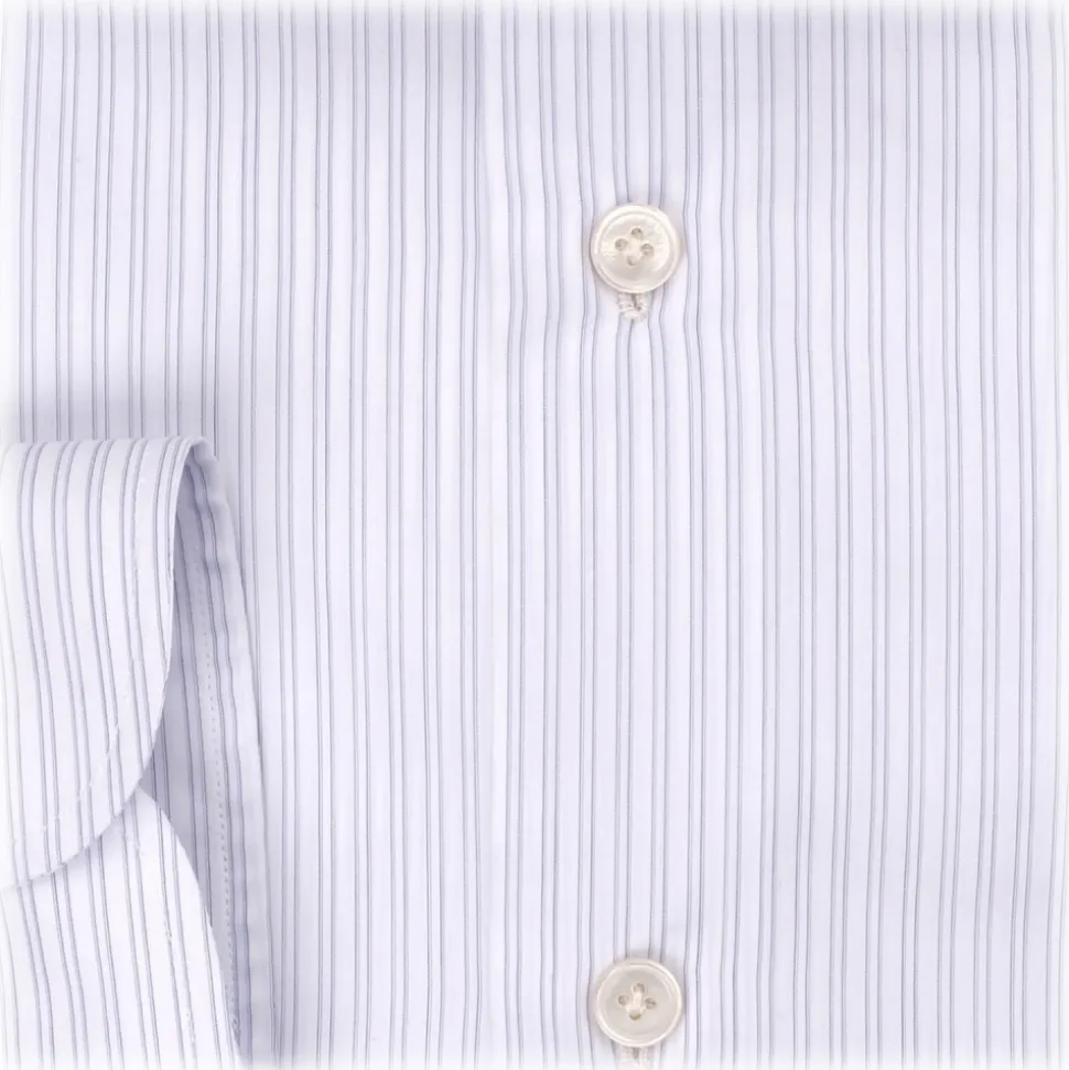 Viola Milano - Multi Stripe Collar Cutaway-Collar Shirt - Navy Mix - Handmade in Italy - Luxury Exclusive Collection - Avvenice