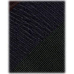 Viola Milano - Multi Stripe Handrolled Woven Silk Tie - Navy/Green Mix - Handmade in Italy - Luxury Exclusive Collection - Avvenice