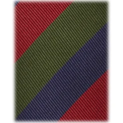 Viola Milano - Multi Stripe Handrolled Woven Silk Jacquard Tie - Verde Mix - Handmade in Italy - Luxury Exclusive Collection - Avvenice