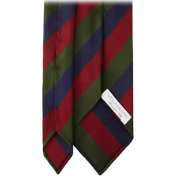 Viola Milano - Multi Stripe Handrolled Woven Silk Jacquard Tie - Verde Mix - Handmade in Italy - Luxury Exclusive Collection - Avvenice