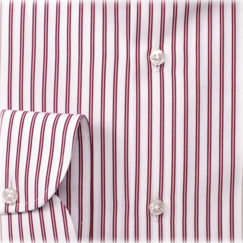 Viola Milano - Multi Striped Cutaway-Collar Shirt - Red/White - Handmade in Italy - Luxury Exclusive Collection - Avvenice