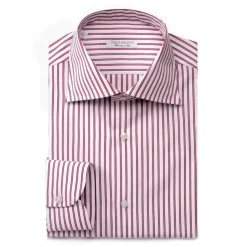 Viola Milano - Multi Stripe Shirt - Red - Handmade in Italy - Luxury Exclusive Collection - Avvenice