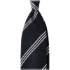 Viola Milano - Multi Stripe 3-Fold Grenadine Tie - Navy/White - Handmade in Italy - Luxury Exclusive Collection - Avvenice