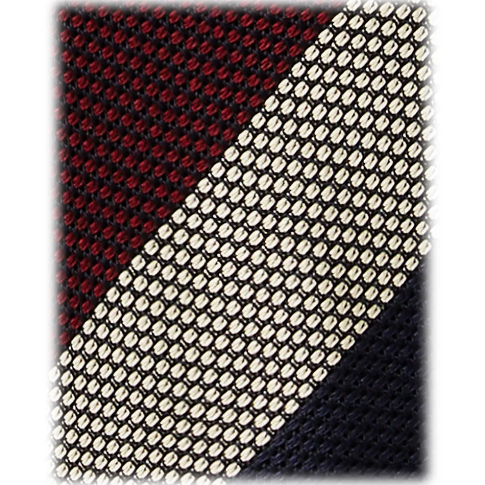 Viola Milano - Multi Stripe 3-Fold Grenadine Tie - Navy Mix - Handmade in Italy - Luxury Exclusive Collection - Avvenice