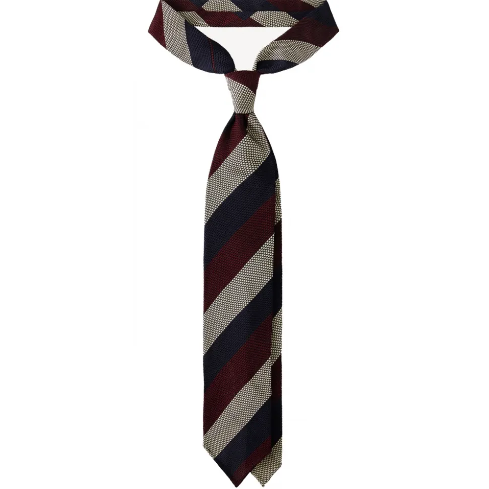 Viola Milano - Multi Stripe 3-Fold Grenadine Tie - Navy Mix - Handmade in Italy - Luxury Exclusive Collection - Avvenice