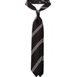 Viola Milano - Multi Stripe 3-Fold Grenadine Tie - Brown/White - Handmade in Italy - Luxury Exclusive Collection - Avvenice