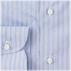 Viola Milano - Multi Striped Slim-fit Cutaway-Collar Shirt - Light Blue Mix - Handmade in Italy - Luxury Exclusive Collection - Avvenice