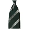 Viola Milano - Multi Stripe Handrolled Woven Shantung Tie - Forest/White - Handmade in Italy - Luxury Exclusive Collection - Avvenice