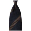 Viola Milano - Multi Stripe 3-Fold Grenadine Tie - Navy/Brown - Handmade in Italy - Luxury Exclusive Collection - Avvenice