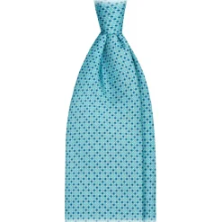 Viola Milano - Mystic Dot Selftipped Silk Tie - Light Blue Mix - Handmade in Italy - Luxury Exclusive Collection - Avvenice