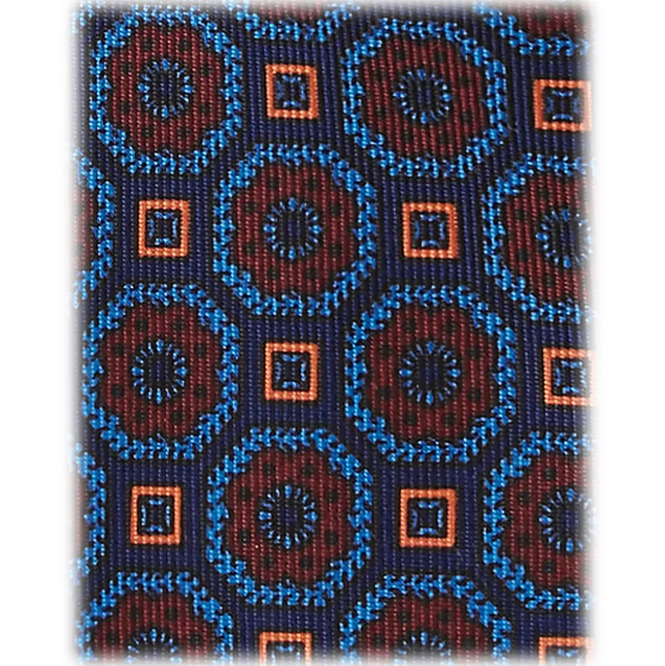 Viola Milano - Mystic Floral Selftipped Italian Silk Tie - Navy Mix - Handmade in Italy - Luxury Exclusive Collection - Avvenice