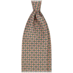 Viola Milano - Mystix Floral Selftipped Italian Silk Tie - Sand - Handmade in Italy - Luxury Exclusive Collection - Avvenice