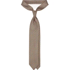 Viola Milano - Mystix Floral Selftipped Italian Silk Tie - Sand - Handmade in Italy - Luxury Exclusive Collection - Avvenice