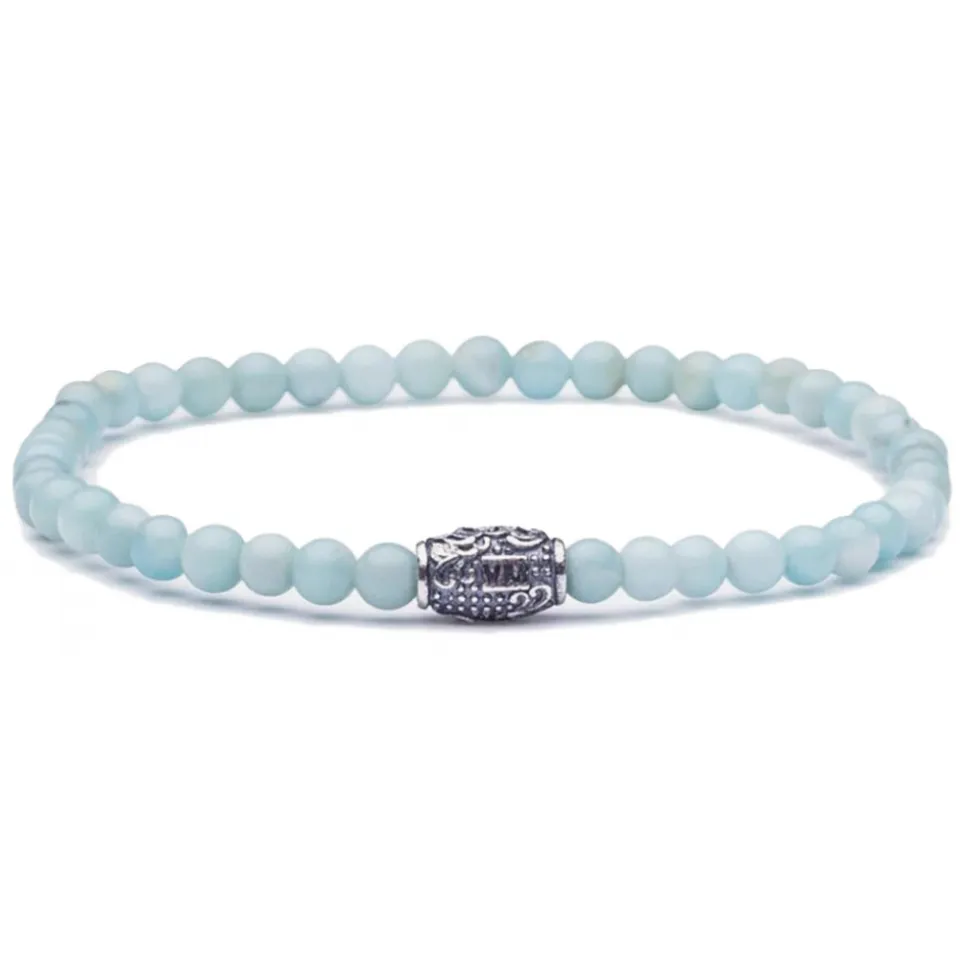 Viola Milano - Natural 4 mm Gemstone Bracelet - Amazonite - Handmade in Italy - Luxury Exclusive Collection - Avvenice