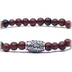Viola Milano - Natural 4 mm Gemstone Bracelet - Tuscan Red - Handmade in Italy - Luxury Exclusive Collection - Avvenice