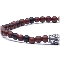 Viola Milano - Natural 4 mm Gemstone Bracelet - Tuscan Red - Handmade in Italy - Luxury Exclusive Collection - Avvenice