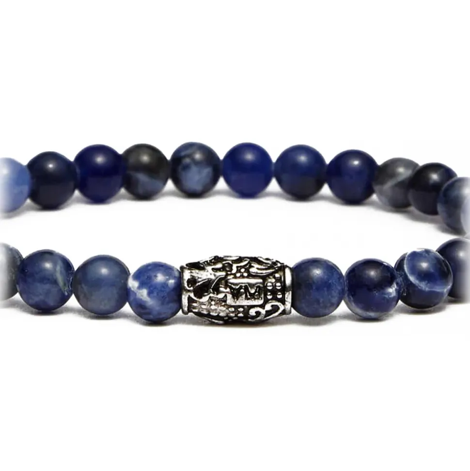 Viola Milano - Natural 6 mm Gemstone Bracelet - Blue Sky - Handmade in Italy - Luxury Exclusive Collection - Avvenice