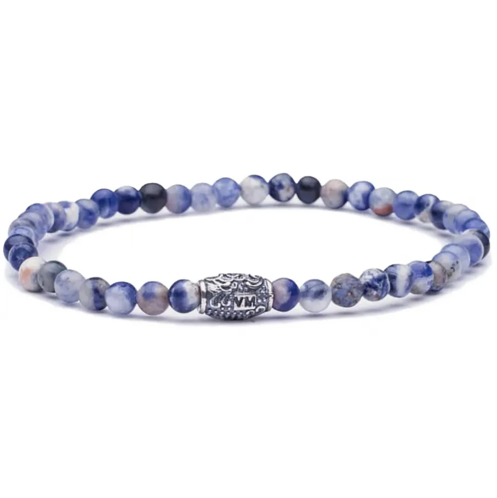 Viola Milano - Natural 4 mm Gemstone Bracelet - Denim Sky - Handmade in Italy - Luxury Exclusive Collection - Avvenice