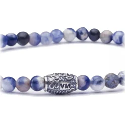 Viola Milano - Natural 4 mm Gemstone Bracelet - Denim Sky - Handmade in Italy - Luxury Exclusive Collection - Avvenice