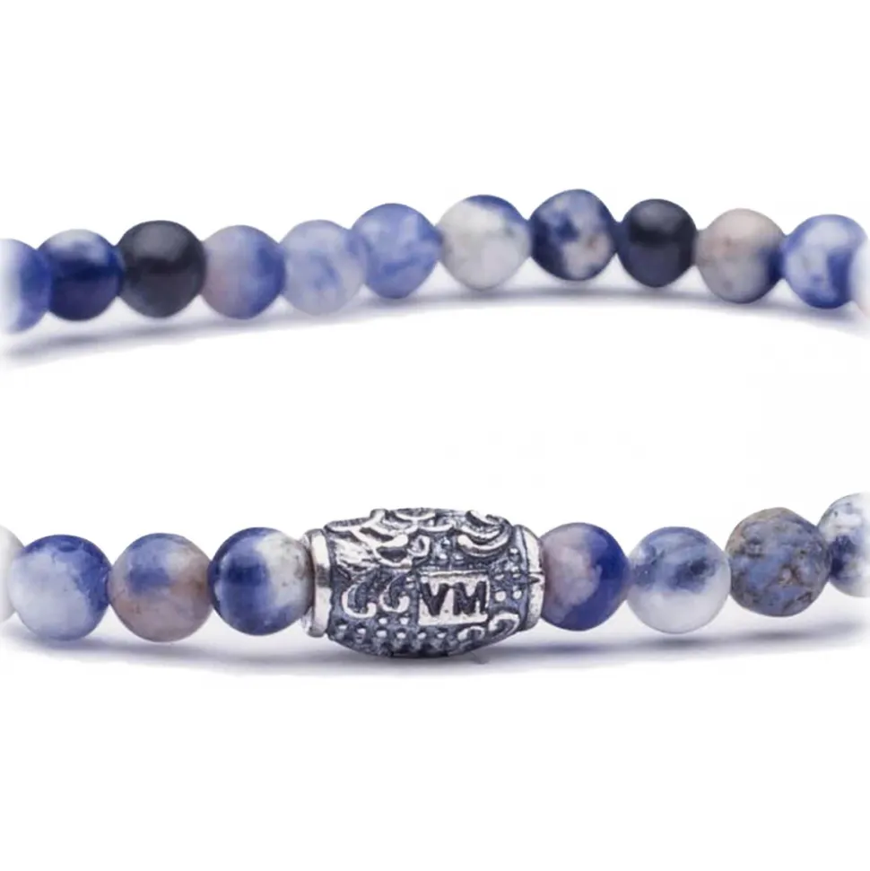 Viola Milano - Natural 4 mm Gemstone Bracelet - Denim Sky - Handmade in Italy - Luxury Exclusive Collection - Avvenice