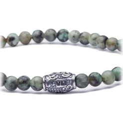 Viola Milano - Natural 4 mm Gemstone Bracelet - Green Jaguar - Handmade in Italy - Luxury Exclusive Collection - Avvenice