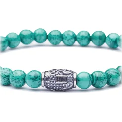 Viola Milano - Natural 6 mm Gemstone Bracelet - Spring Forest - Handmade in Italy - Luxury Exclusive Collection - Avvenice