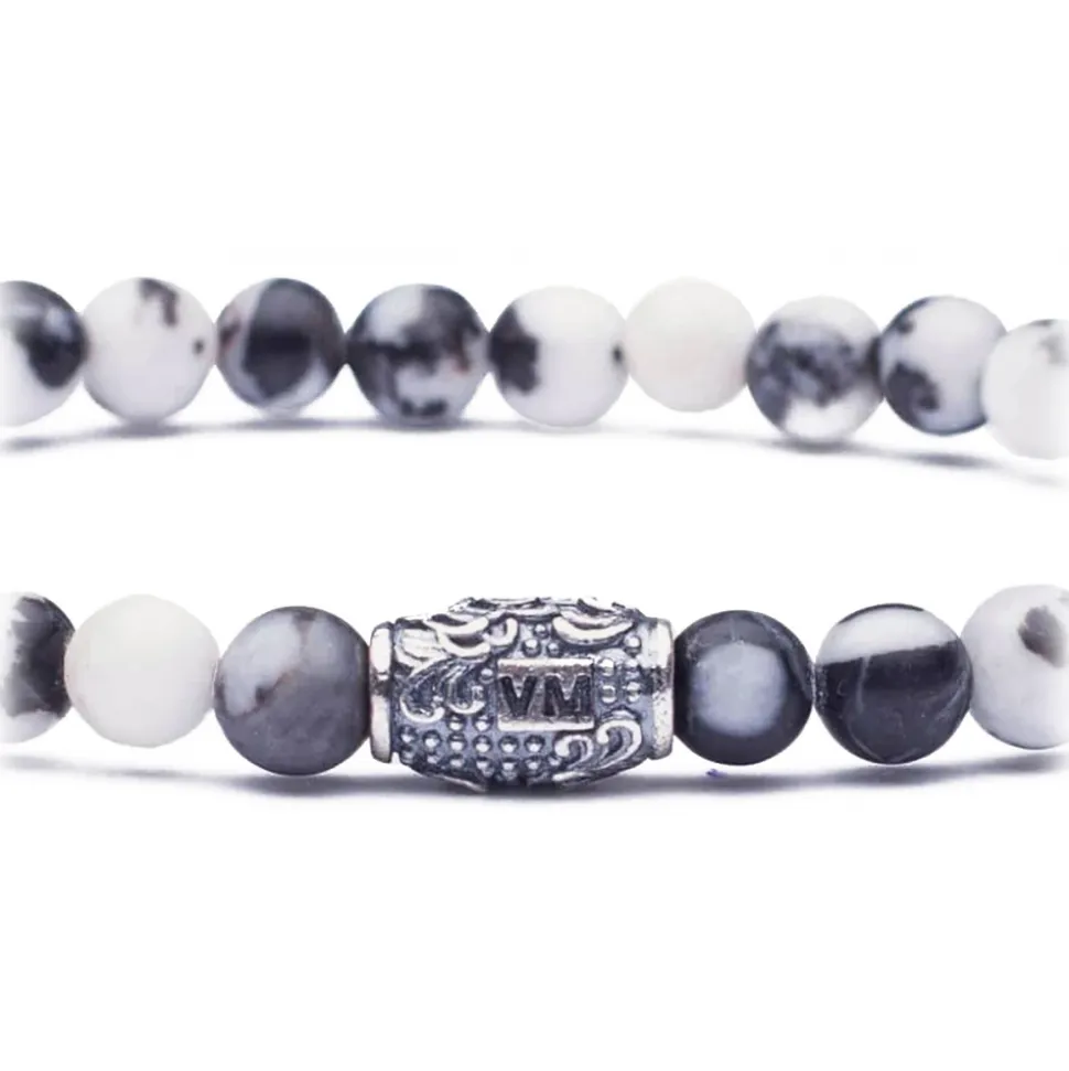 Viola Milano - Natural 6 mm Gemstone Bracelet - Thirty Shades of Grey - Handmade in Italy - Luxury Exclusive Collection - Avvenice