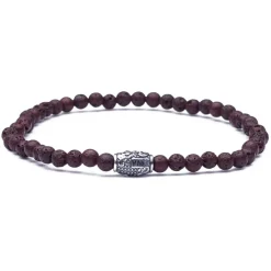 Viola Milano - Natural 4 mm Gemstone Bracelet - Brown Igneous - Handmade in Italy - Luxury Exclusive Collection - Avvenice
