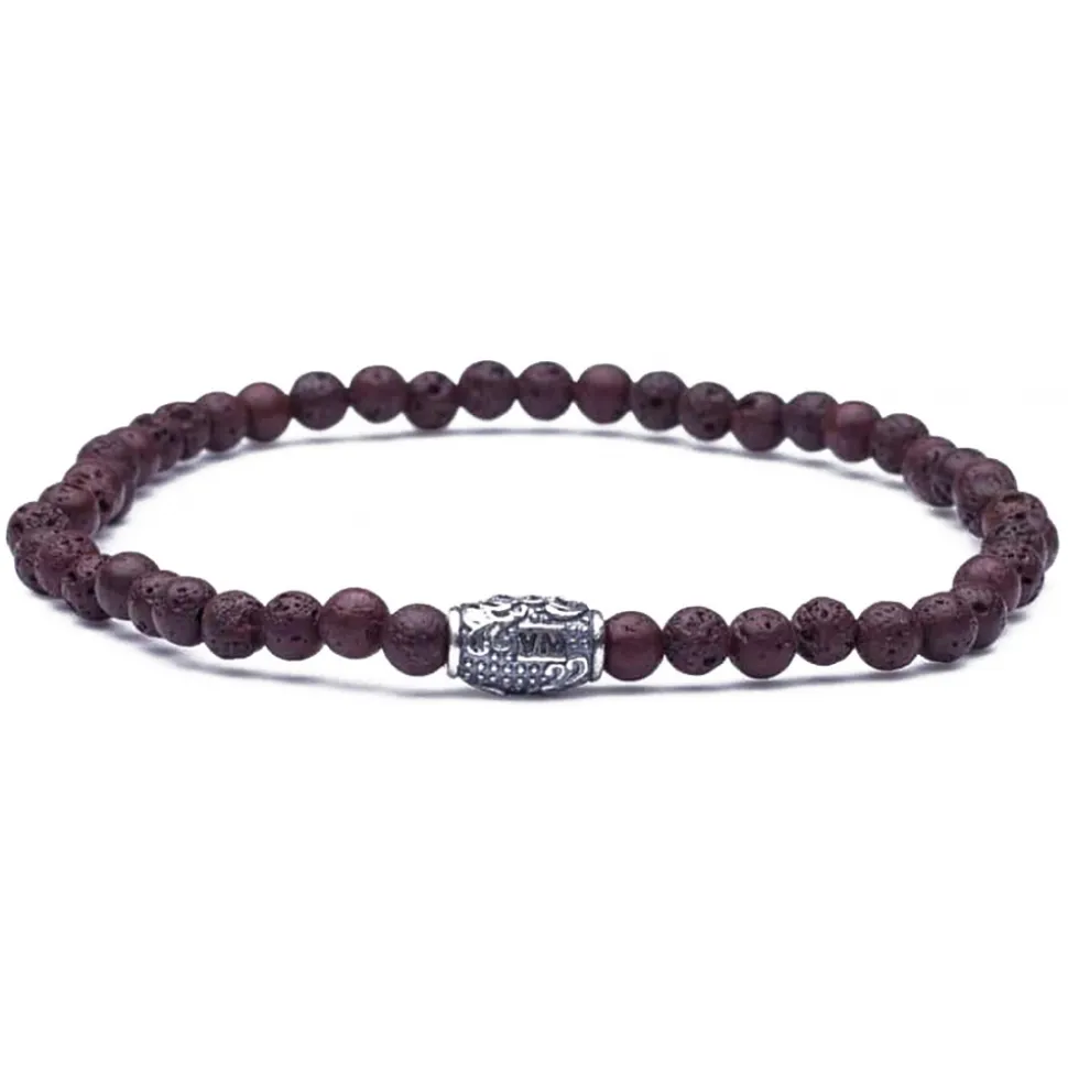 Viola Milano - Natural 4 mm Gemstone Bracelet - Brown Igneous - Handmade in Italy - Luxury Exclusive Collection - Avvenice