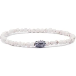 Viola Milano - Natural 4 mm Gemstone Bracelet - White Turquoise - Handmade in Italy - Luxury Exclusive Collection - Avvenice
