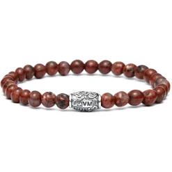 Viola Milano - Natural 6 mm Gemstone Bracelet - Rust - Handmade in Italy - Luxury Exclusive Collection - Avvenice