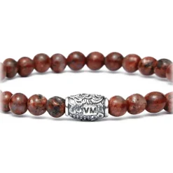Viola Milano - Natural 6 mm Gemstone Bracelet - Rust - Handmade in Italy - Luxury Exclusive Collection - Avvenice