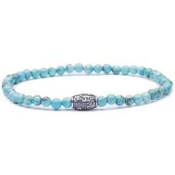 Viola Milano - Natural 4 mm Gemstone Bracelet - Turquoise - Handmade in Italy - Luxury Exclusive Collection - Avvenice