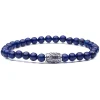 Viola Milano - Natural 6 mm Gemstone Bracelet - Deep Sea - Handmade in Italy - Luxury Exclusive Collection - Avvenice