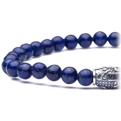 Viola Milano - Natural 6 mm Gemstone Bracelet - Deep Sea - Handmade in Italy - Luxury Exclusive Collection - Avvenice