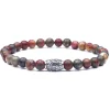 Viola Milano - Natural 6 mm Gemstone Bracelet - Autumn Jasper - Handmade in Italy - Luxury Exclusive Collection - Avvenice