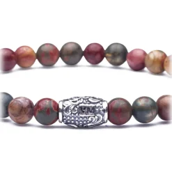 Viola Milano - Natural 6 mm Gemstone Bracelet - Autumn Jasper - Handmade in Italy - Luxury Exclusive Collection - Avvenice