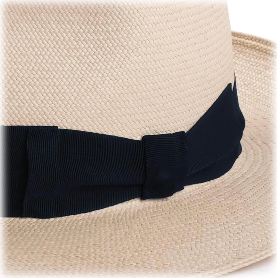 Viola Milano - Natural Panama Hat - Navy - Handmade in Italy - Luxury Exclusive Collection - Avvenice