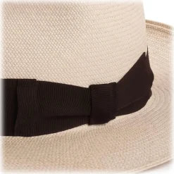 Viola Milano - Natural Panama Hat - Brown - Handmade in Italy - Luxury Exclusive Collection - Avvenice