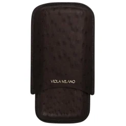 Viola Milano - Ostrich Cigar Case - Brown - Handmade in Italy - Luxury Exclusive Collection - Avvenice