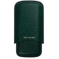 Viola Milano - Ostrich Cigar Case - Forest - Handmade in Italy - Luxury Exclusive Collection - Avvenice