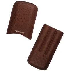 Viola Milano - Ostrich Cigar Case - Chocolate - Handmade in Italy - Luxury Exclusive Collection - Avvenice