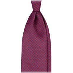 Viola Milano - Oval Pattern Selftipped Silk Tie - Red - Handmade in Italy - Luxury Exclusive Collection - Avvenice