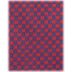 Viola Milano - Oval Pattern Selftipped Silk Tie - Red - Handmade in Italy - Luxury Exclusive Collection - Avvenice