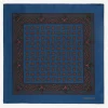 Viola Milano - Paisley Archive Printed Silk Pocket Square - Blue - Handmade in Italy - Luxury Exclusive Collection - Avvenice