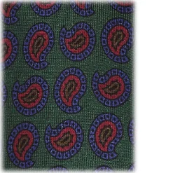 Viola Milano - Paisley Pattern Selftipped Italian Silk Tie - Forest - Handmade in Italy - Luxury Exclusive Collection - Avvenice