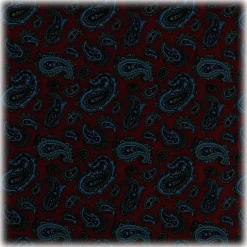 Viola Milano - Paisley Pattern Silk Pocket Square - Burgundy Mix - Handmade in Italy - Luxury Exclusive Collection - Avvenice
